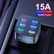 12V Car Cigarette Lighter Socket QC3.0 USB 6 Ports Fast Charger Power Adapter (for: Audi)