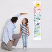 Personalized Girls Cute Rainbow Sky Sun Stars Growth Height Chart + 8 Wall Stick
