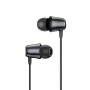 Encok H13 3.5mm Wired Earphone HiFi Stereo In-ear Colorful Light Earbuds Headphone with HD Mic BLACK COLOR