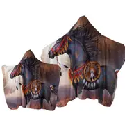 Wind Walker Attractive Native American Horse Towel with Hood