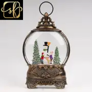 Christmas Snow Globes Lantern Christmas Snow Globe with Music Snowman and Child,