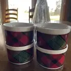 Set of 4 Better Homes & Gardens Holiday Red Green Plaid Ramekins Stoneware 9 oz