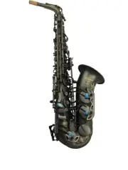 Eastern Music Professional matt black Alto Saxophone with dragon engravings
