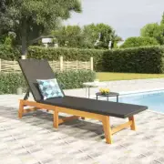 Sun Lounger & Table Poly Rattan Solid Wood Acacia with/without Cushion vidaXL