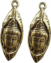 [LALAFINA] Buddha Statue Bronze Key Necklace Vintage DIY Pendant Jewelry Making Pendants Buddhist Statue Pendant Decor Antique Decor Retro Pendant Fine Jewelry Retro Keychain Brass