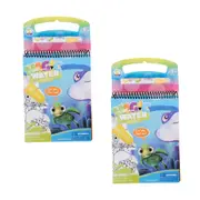 2x Razoo Magic Water Book w/ Water Pen Marine Life Kids Educational Toy 3+