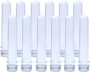 12 Pcs 40ml Clear Plastic Test Tube With Screw Caps