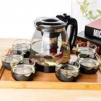 在飛比找蝦皮購物優惠-玻璃泡茶杯 1000/2000ML茶壶 玻璃耐高温 泡茶壶 
