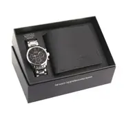 Men's Republic Luxurious Watch Gifting Set with Leather Wallet - Black