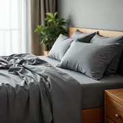 Royal Comfort Fitted Sheet Set Bamboo Cooling 2000TC Mid Grey
