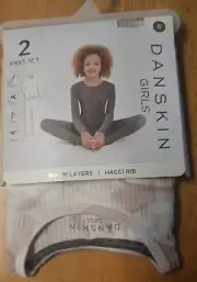 NWT DANSKIN GIRLS 2 PC Shirt Leggings Warm Layers Underwear Pajamas Hacci Rib SM
