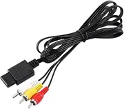 Composite Cable for N64, AV Video Cord with Color Coded Connectors for TV/Monitor Viewing, 1.8m Length