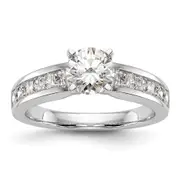 1.00ct. CZ Solid Real 14K White Gold Semi Mount Engagement Ring