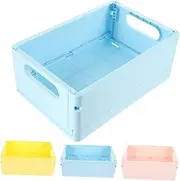 STOBAZA 4Pcs Stackable Storage Box for Home Sundries Collapsible Organizer for Desk Multi Color Crate for DIY Convenient Desktop Storage for Clutter Management