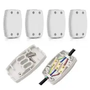 4 Pcs 3 Terminal Electrical Junction Box, 13amp 250v Flex Connector 3 Core Cable
