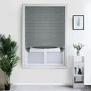 2 Pack Temporary Blinds for Window, Self Adhesive Pleated Blinds Cordless No Drill Fabric Blinds Room Darkening Shades Blackout Shades for Bathroom Kitchen Office 23.6 * 70.8 Inch(W*H)