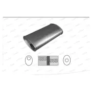 Redback Universal Muffler - 8" x 5" Oval 14" Long 3" Offset/Centre Chambered