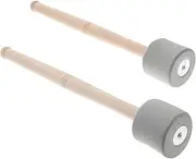 UPKOCH 2Pcs Bass Drum Mallets Non Skid Stainless Steel Percussion Drumsticks for Music Performance for Beginners Musicians Essential Drum Accessories