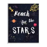 Reach The Stars Motivational Phrase Outer Space Planets, Design by Amanda Murray