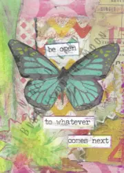 ACEO ATC Print Mixed Media Collage Butterfly Inspirational Motivational Quote