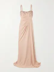 [Zuhair Murad] Zuhair Murad - Crystal-embellished Draped Cady Gown - Cream - FR 32 FR 32 Cream