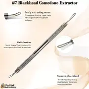 #7 Blackhead Remover Straight-Angular Loop Comedone Extractor Skin Cleaning Tool