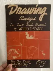 Drawing Simplified Pen Pencil Brush Charcoal By Walter Foster Vintage