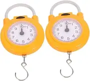 KOMBIUDA 1 Pair Portable Fishing Spring Scale with Hook Compact Mechanical Weighing Tool for Kitchen Travel and Outdoor Use Reliable Weight Measurements with Practical Hook Design