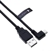 Right Angle 90 Degree Mini USB Cable Cord Compatible with Tomtom Start 25 M, Tomtom ONE 30 Series, IQR, New (v2, v3) Sat nav GPS Navigation Satellite System in Car Charging Lead (1m/3ft Black)