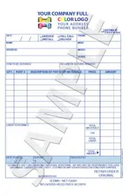 250 Color Carbonless Customized Job Repair Work Order Report Form