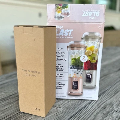 Ninja Blast Portable Blender On-The-Go 18oz Compact Smoothie PEACH! BC155P NEW!