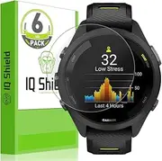 [IQShield] Screen Protector Compatible with Garmin Forerunner® 265s (42mm)(6-Pack) Anti-Bubble Clear TPU Film
