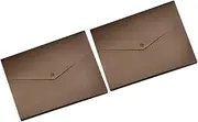 KALLORY 2Pcs Portable Accordion File Folder Multi Layer Document Organizer for Students Material Lightweight for Home and Office Use Coffee