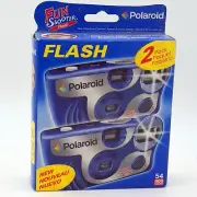 NOS POLAROID Fun Shooter Party 2 Pack One Time Use Flash Cameras Exp. 2009