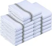 Utopia Towels Dish Towels, 15 x 25 Inches, 100% Ring Spun Cotton Super Absorbent Linen Kitchen Towels, Soft Reusable Cleaning Bar and Tea Towels Set (12 Pack, Black)