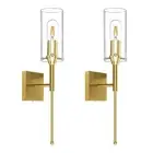 CANMEIJIA Wall Sconces Set of 2, Gold Wall Light Fixture for Bedroom, Industr...
