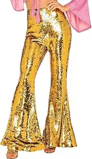 [CostumeBox] 70s Disco Gold Sequin Party Womens Pants Medium