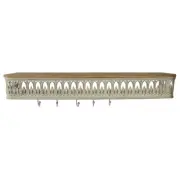 Willow & Silk Books/Keys Organiser/Storage Wall Shelf 80cm w/Removeable Hooks