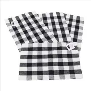 Kinara Madison Buffalo Check Black and White Place Mats Set 4 Aprox 13x18 inches