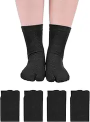 [Generic] 4 Pairs Tabi Split Toe Socks for Men & Women - Flip Flop Socks, Comfortable & Breathable, Multi-Color Pack