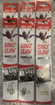 6 Packs Eagle Claw Snell Plain Shank Size 8