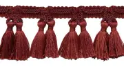 Double Tassel Fringe Trim, Color# VNT22 - Brick Red [Sold By The Yard]