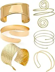 Thyrhntr gold arm cuff for women, One Size, Alloy, Amber
