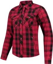 Rusty Stitches Liss Ladies Motorcycle Shirt, black-red, Size 36 for Women Black Red