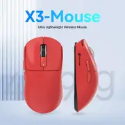 ATTACK SHARK X3 49g Superlight Mouse, PixArt PAW3395 Gaming Sensor, BT/2.4G Wireless/Wired Gaming Mouse, 6 Adjustable DPI up to 26000, 200 Hrs Battery, G502, Office Mice for Win11/Xbox/PS/Mac (Red)