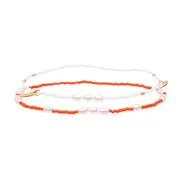 Poppy Anklet Stack - Orange