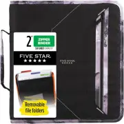 Zipper Binder, 2 Inch 3-Ring Binder for School, 530 Sheet Capacity, 3 Removable