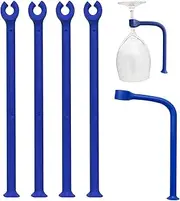 YouU Silicone Stemware Saver Flexible Stemware Holder Dishwasher Wine Glass Protector Tether Silicone Dishwasher Attachment (Blue/4 pcs)