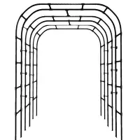 在飛比找Yahoo!奇摩拍賣優惠-熱賣 拱門花架攀爬戶外拱形葡萄藤架綠植花支架網格鐵藝花卉爬藤