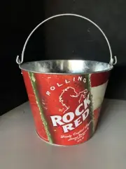 NEW 1 Rolling Rock Red Beer Ice Bucket Galvanized Metal Cooler Party Buckets
